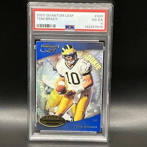 2000 Tom Brady Quantum Leaf Rookie Card RC PSA 4 VG-EX # 343