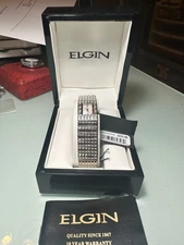 NEW ELGIN LADIES WRISTWATCH DIAMOND MOP EG518 $225 RETAIL BOX & WARRANTY