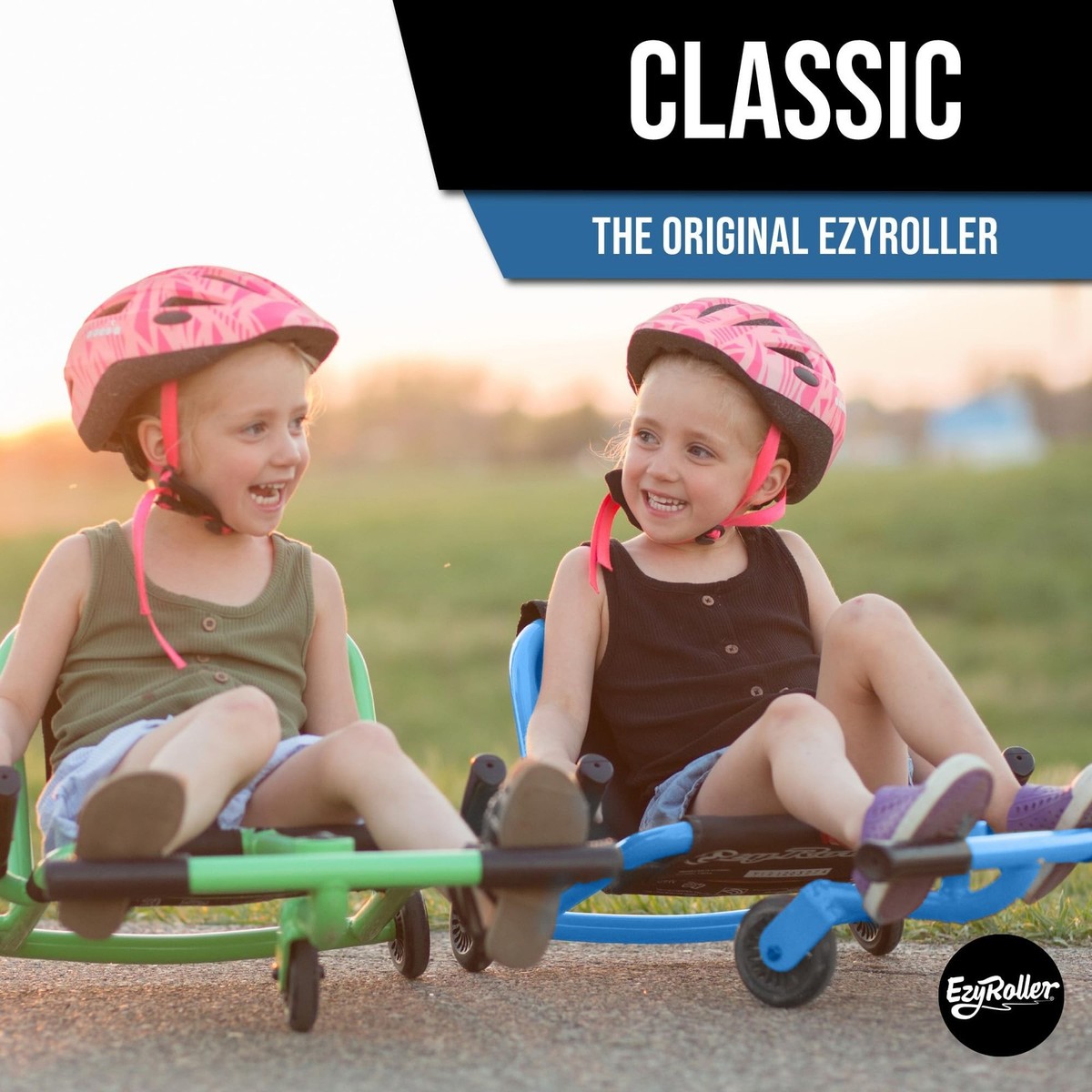 EzyRoller Classic Ride On Scooter for Kids Ages 4+ Blue