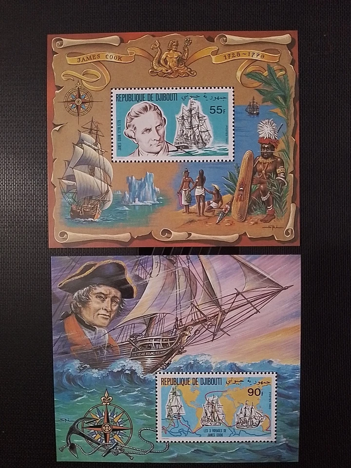 Djibouti Cook Voilier MNH neuf 525 526 1980 Bloc Luxe perf - Photo 1/1
