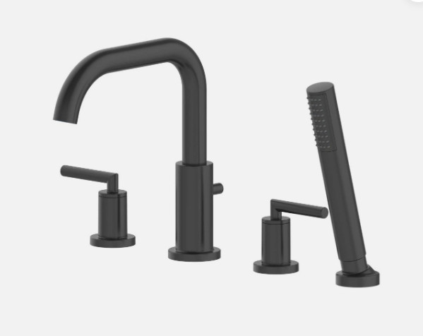 Jacuzzi RC95817 Contento 2-Handle Deck Mount Roman Tub Filler in Matte Black