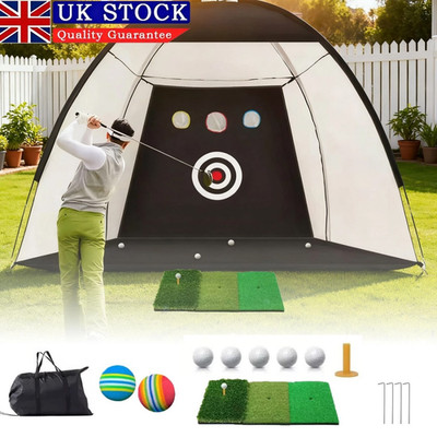 Golf Übungsnetz 10x7ft Hinterhof Schlagen & Chippen Trainingsmatte enthalten Profi!
