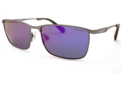 Superdry SDS 5018 Sonnenbrille Satin-Gunmetal mit blau verspiegelten CAT.3-Gläsern 005