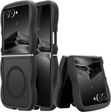 For Samsung Galaxy Z Flip7 Case, Curly Wavy Frame Hard Translucent Matte Clear B