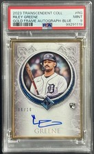 Riley Greene 2023 Topps Transcendent #TCA-RG Blue Gold Frame RC Auto /10 PSA 9