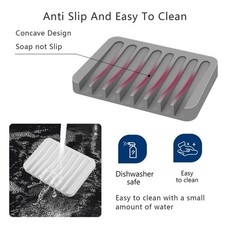 Self Draining Silicone Soap Dish Non Slip Bathroom Kitchen Soap Holder