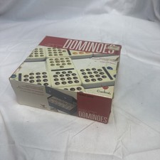 VTG Double 15 Dominoes by Cardinal Jumbo Color Dots w/ Vinyl Case FULL SET 136pc