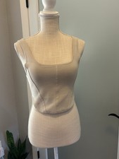 Babaton Aritzia Sculpt Knit Bustier Womens Medium Square Neck Ribbed