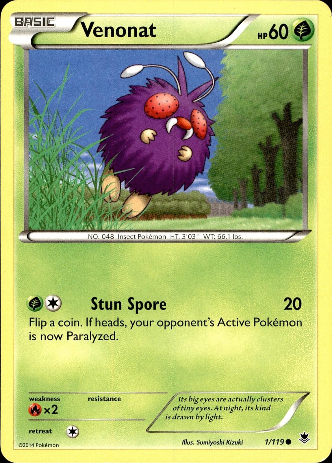 POKEMON VENONAT 1 PHANTOM FORCES 119 COMMON LP