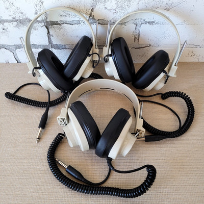 3 Califone 2924AV-P Mono Headphones Coiled Cord 1/4''Jack Plug TESTED