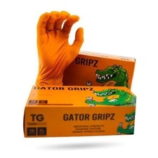 TOUGH GLOVE Gator Gripz (XL) - Orange Nitrile Gloves (Pack Of 50) | Heavy-Duty