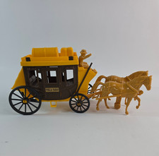 1970s Vintage Wells Fargo Stagecoach Plastic Western Cowboy Horse Wild West