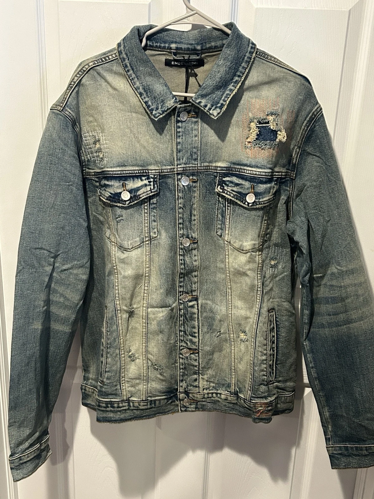 Embellish Distressed CONCAT Denim Jacket Men’s 2XL MSRP $165