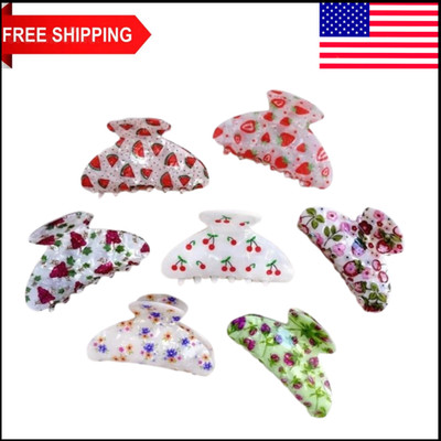 Acrylic Hair Claw Clip Flower Fruit Hair Clamp Hair Accessory for Women Girls
