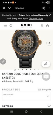 RADO Captain Cook 43MM Black High-Tech Ceramic Skeleton Men's Watch R32192152