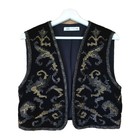 Vtg style ZARA Boho Ethnic Hippy Embroidered Velvet Folk  Waistcoat Vest s m l
