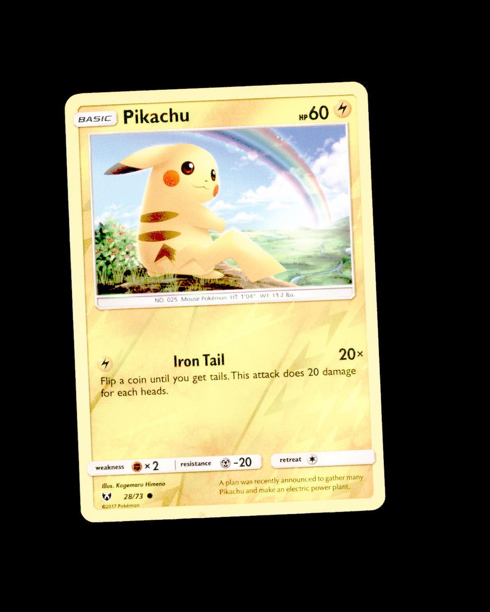 rare cute pokemon cards NM Rare Cute Shining Legends Reverse Holo Pikachu 28/73