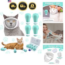 Cat Muzzle Grooming Kit with Silicone Boots Breathable Face Guard Cat Covers