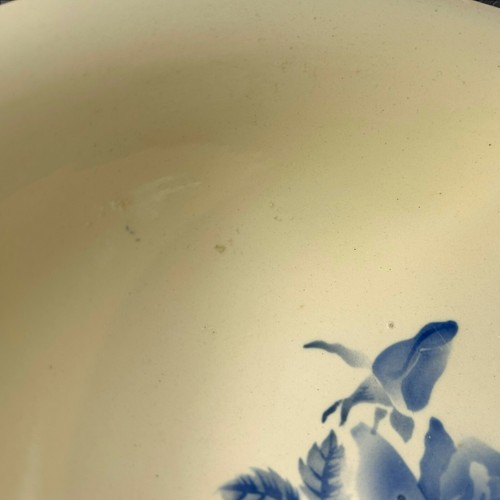 Große Hohlschale Digoin Serraguemine weiß blaue Blumenmuster. - Bild 13 von 19