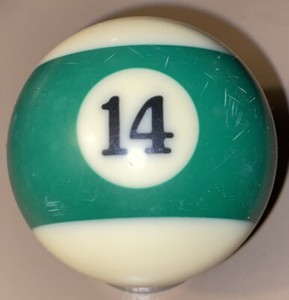 Billiard Pool Ball Replacement Standard 2 1/4 inch - Vintage Stripes - Ball #14