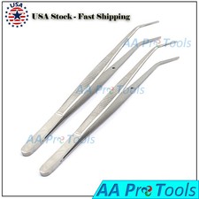 Stainless Steel Tweezers, with Curved Serrated Tip Multipurpose Repairing 2PCS 