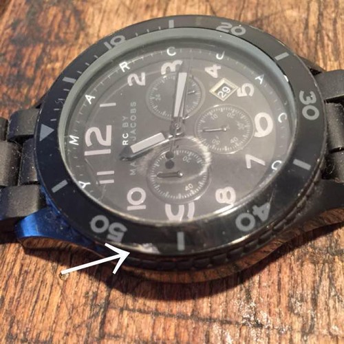 Orologio da uomo Marc Jacobs Quadrante nero acciaio inox cronografo quarzo MBM2583 USATO - Foto 2 di 2
