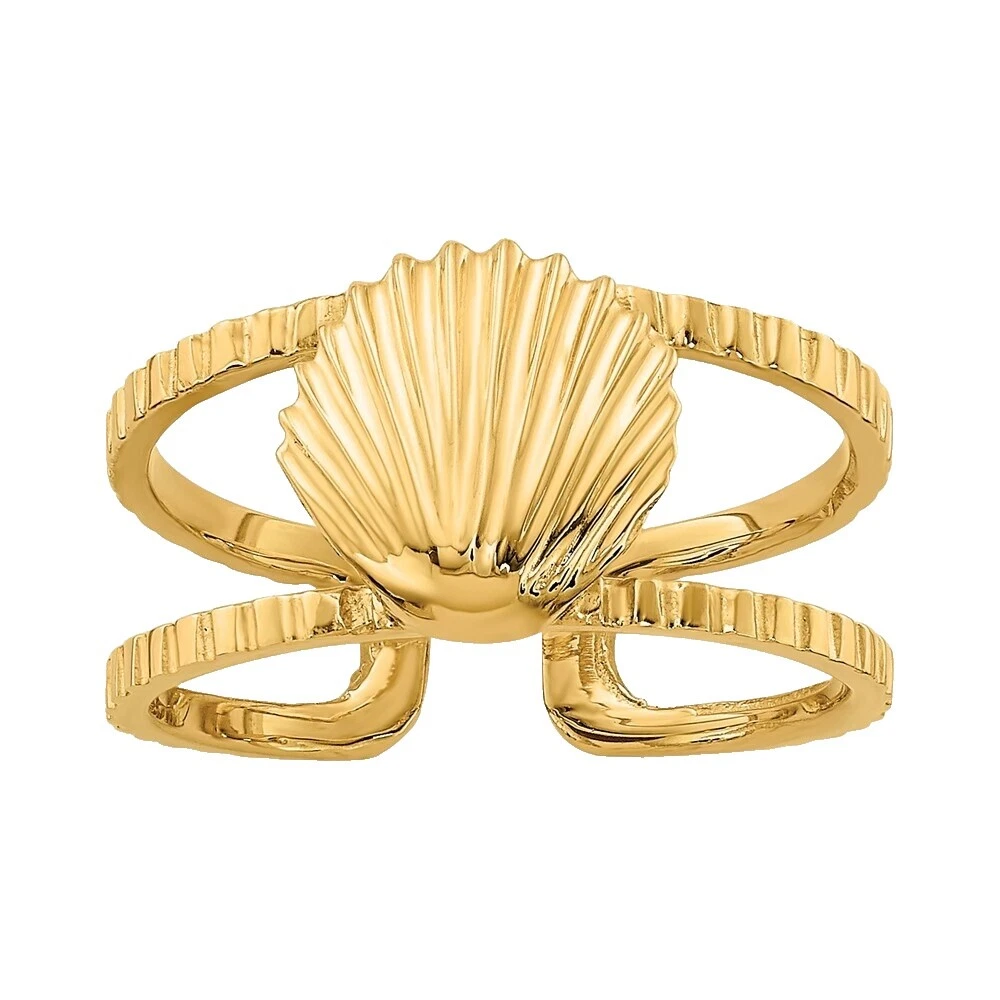 Shell Yellow Gold Fashion Toe Rings