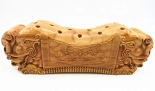 11" Natural Peach Wood Wooden Pillow Neck Leg Waist Health Massage Relax Support