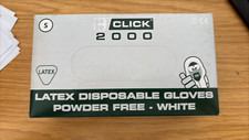 Click 2000 Latex Disposable Gloves White S  (Sold in Box of 100)