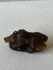 Zuni Big Bad Wolf Fetish by Eric Martinez *SIGNED* New Amber 0271