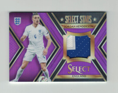 JORDAN HENDERSON 2015-16 Panini Select Soccer Stars PURPLE PRIZM PATCH #15/25
