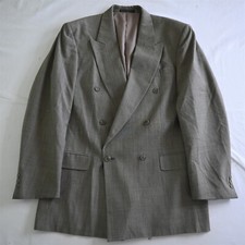 Pierre Balmain 42L Brown Glenn Check 100 Wool Double Breast Sport Coat Jacket