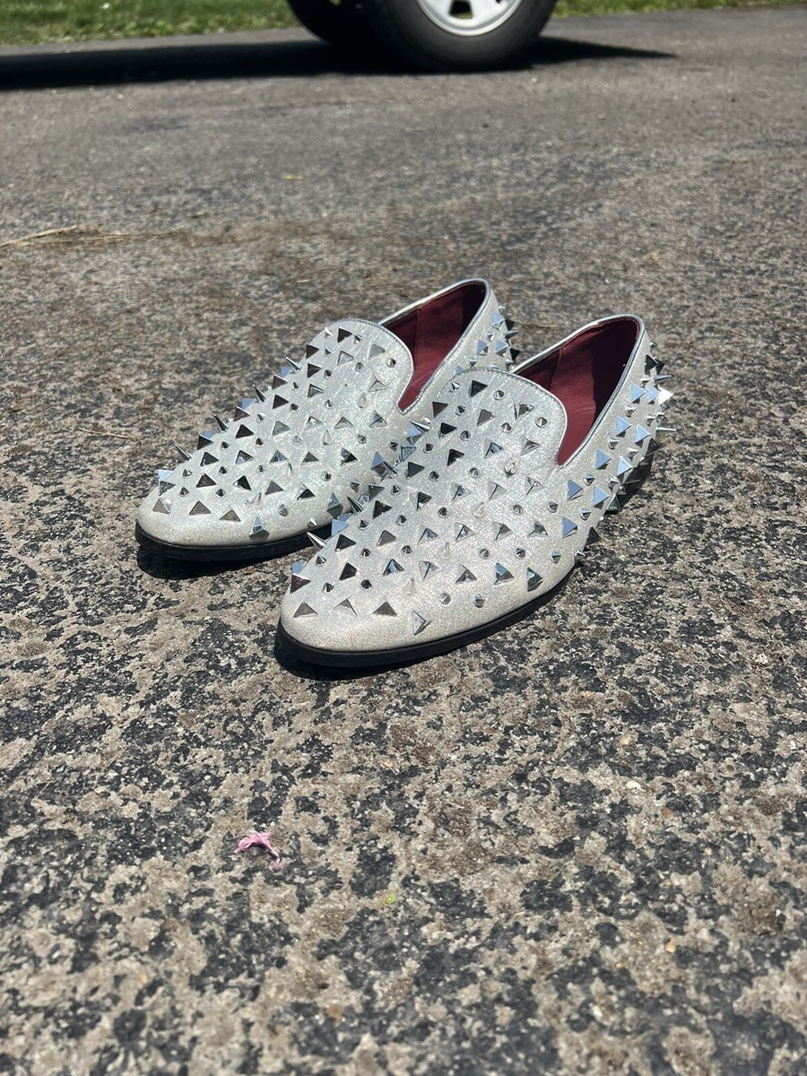 AM 6788 S Mens Formal Super Glitter Dress Loafers Shoes Spikey