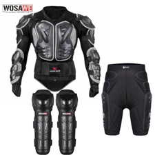 WOSAWE Motorcycle Chest Protector Armor Jacket Hip Protective Shorts Knee Pads