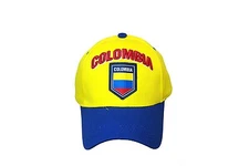 Colombia Cap Yellow/Blue World Cup Flag Official Woven Patch Quality Cap 01