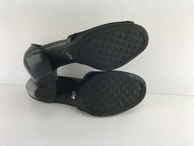 Talons Nurture Cuir Noir Wuanita - Taille 9M, Bout Ouvert, Sangle En T, Occasion