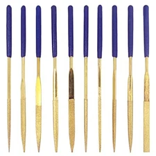  10pcs Titanium-coated Diamond Needle File Set Mini Fine Diamond Files for 