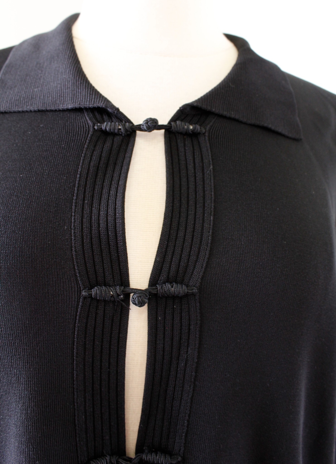 Exclusively Misook Solid Black Knit Toggle Clasp … - image 3