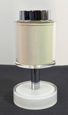Vintage Lighter Postmodern White Lucite Scripto Chrome Mid Century Modern MCM 