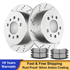 Rear Drilled Rotors + Brake Pads for Chevrolet Impala Monte Carlo Buick LaCrosse