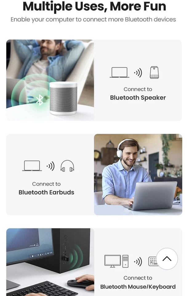 UGTEEN(original)USB Bluetooth Adapter 4.0 Wireless Single for PC (Range 20m) - Image 2 of 4