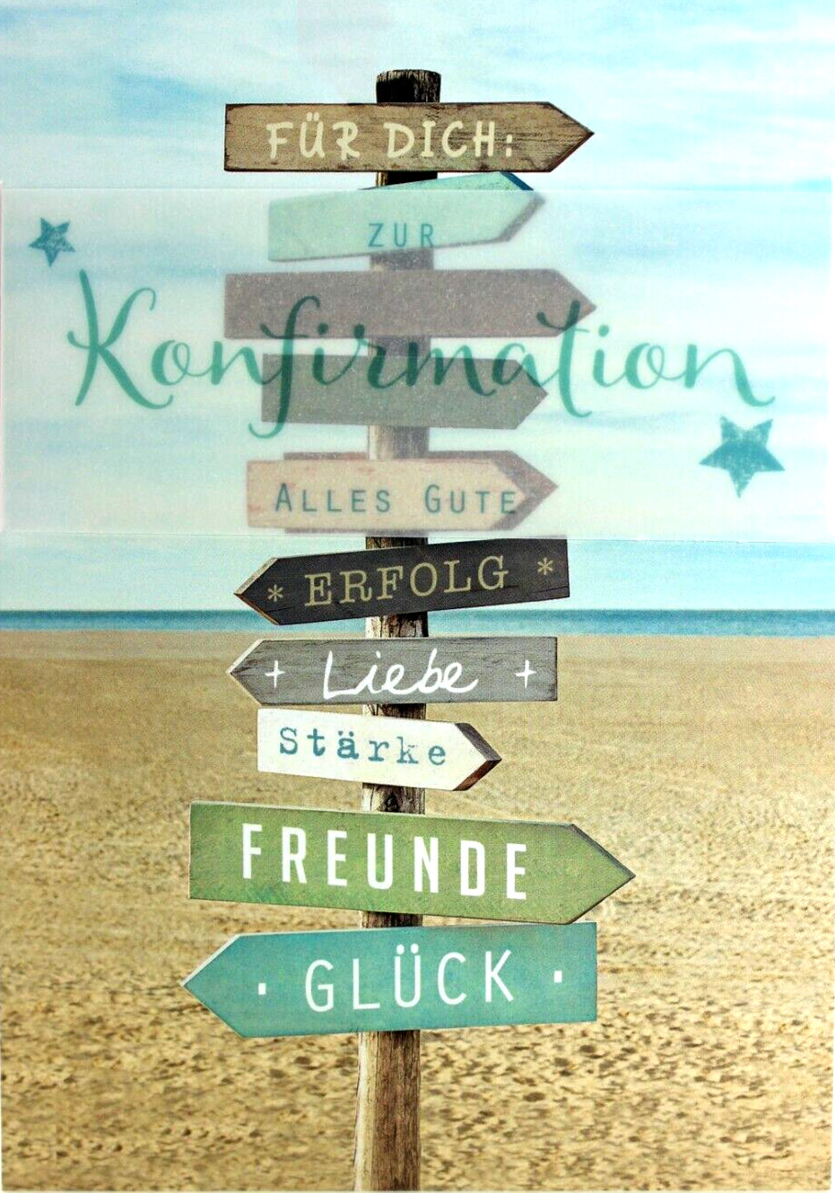 avan carte Glückwunschkarte Konfirmation Gruß- Klapp- Karte Wegweiser des Lebens