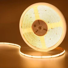 US 16.4ft COB LED Strip 12V 24V 384/528LED/M Flexible Tape Lights Cabinet Lights