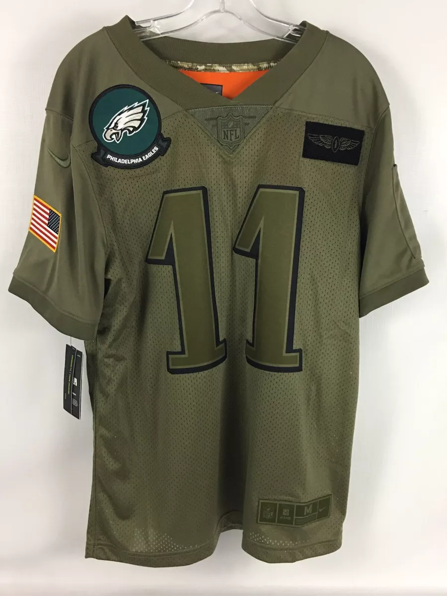 Nike Philadelphia Eagles No11 Carson Wentz Olive/Gold Youth Stitched NFL Limited 2017 Salute to Service Jersey