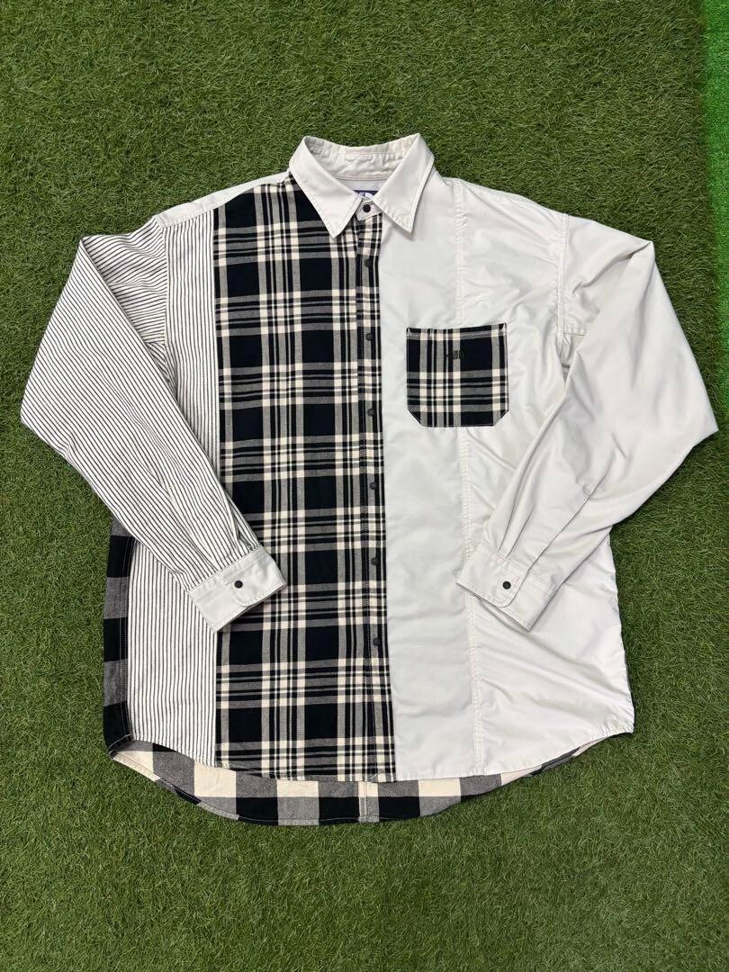 トップス NORTH FACE PURPLE LABEL Patchwork Shirt THE NORTH FACE PURPLE LABEL men's patchwork shirt size XL