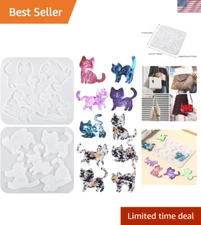 Transparent 5-Cavity Silicone Cat Mold for Unique Jewelry Crafts and Gifts