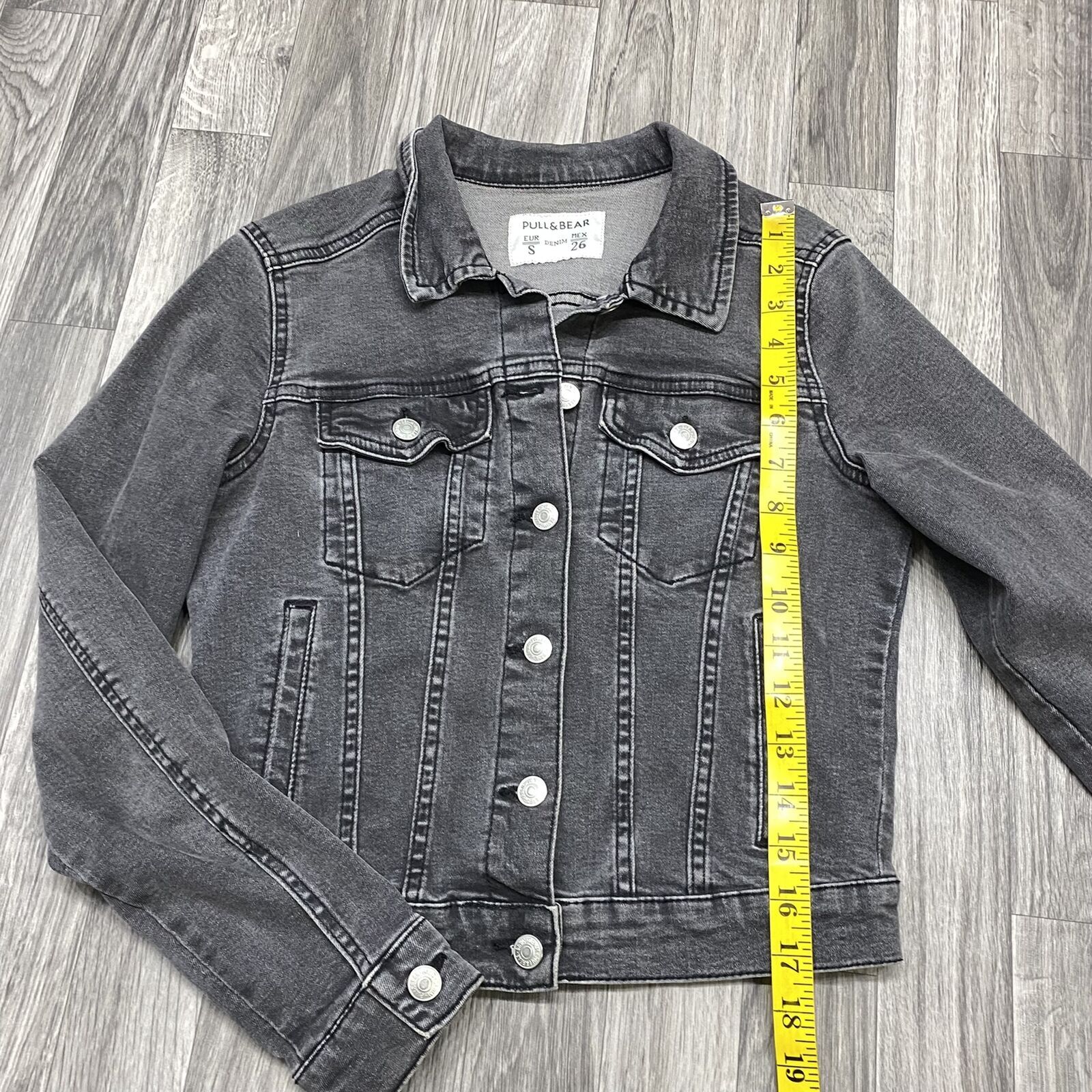 PULL & BEAR Button Down Collared Black Denim Jean… - image 11