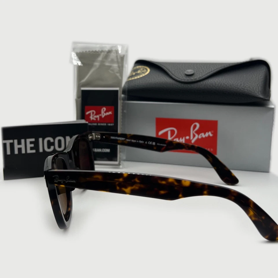 Gafas de sol Ray-Ban RB2140 902/57 Wayfarer marrón tortuga 50 mm lentes polarizadas Foto 3 de 4