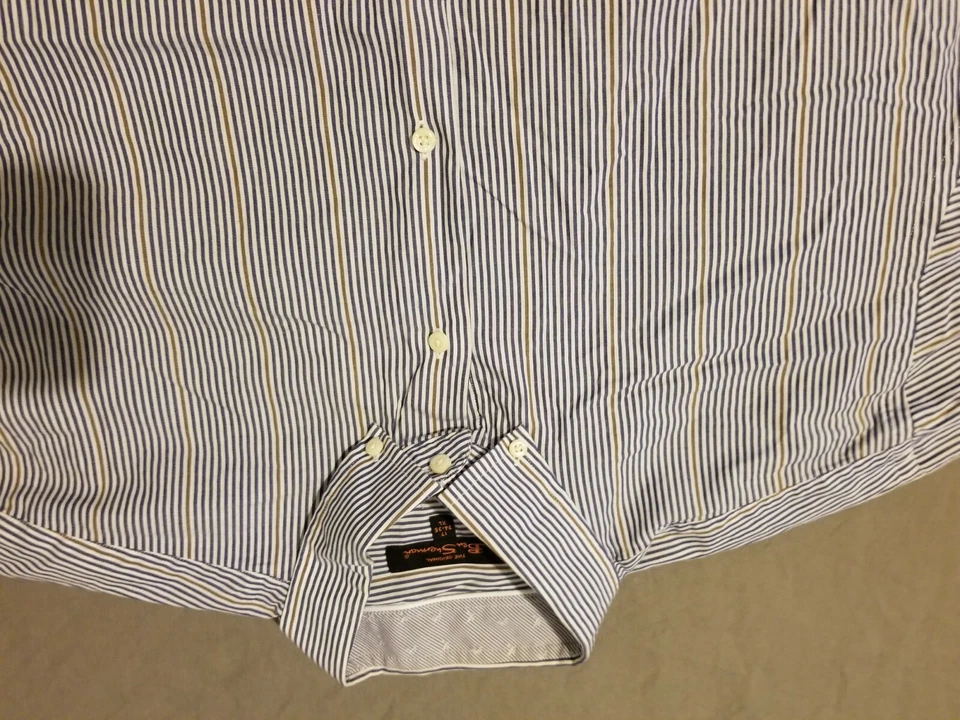 Рубашка мужская Ben Sherman Dress 17 34 35 XL синяя на пуговицах хлопок - Изображение 2 из 4