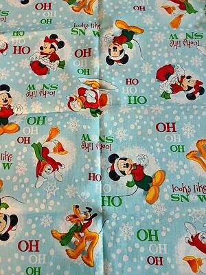 Mickey & Friends ''Looks Like Snow'' Novelty Fabric By Springs Creative...